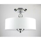 B769-do-357 B769--357 Crystal Decorated Ceiling Shade Chandelier -white Flushmount