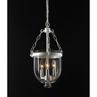 B875-gr-410 Lantern Chandelier Nickel Jar Satin Bell