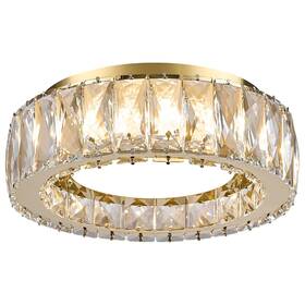 Hy6907 Badiegh Crystal Gold Flush Mount Ceiling Light Fixture Dimmable Led 5cct 3000