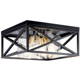 147-bel-4435951 Bailey Street Home 4 Light Flush Mount-with Lodge/country/rustic Inspirations-8 Inches Tall By 16