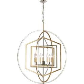 2499-bel-3826820 Bailey Street Home Modern Luxe Seven Light Chandelier In Polished Nickel Parisian Gold Leaf Finish