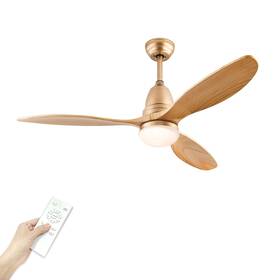 Zy-0014 Baitai 52 Inch Champagne Gold Luxury Style Ceiling Fan With Light Solid Wood Blade N