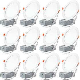 Baiyilux 767159429624 12 Pack 6 Inch Led Recessed Ceiling Light With Junction Box 6000k D