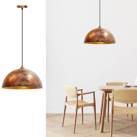 Bmm2070pxxx06 Bamyum Industrial Pendant Light Fixtures 15.7 Inch - Hand-painted Copper Dining Room Lig
