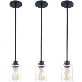 Gd3033-3k Banganma 3 Pack Black Pendant Lights Kitchen Island Hanging Ceiling Light With Clear