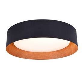 22cl1005us Bargeni 13 Inch Flush Mount Ceiling Light Black Wood Led 18w Dimmable 3000k