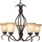 10125wsoi Basix Lighting Bronze Lt. 5 Chandelier Oil Maxim Rubbed