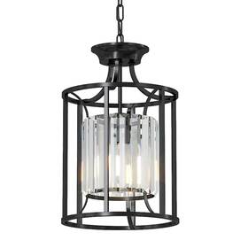 82-v1eb-apmh Baunoisk Black Metal And Crystal Pendant Light - Kitchen Island Dining Room B