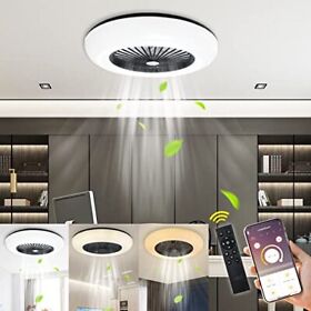 Bdl Enclosed Ceiling Fan With Lights Led Warm Natural White Light 3 Color