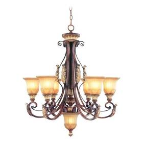 Bl-1342255 Beaumont Lane 6 Light Chandelier In Verona Bronze And Aged Gold Leaf