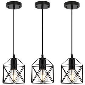 Be-lx-03 Becvaaoo 3 Luces Colgantes Negras Granja De Techo Para Sala Comedor Isla Cocina En Oferta