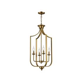 11216-ag Bel Air Lighting Hillcrest 16 Inch 4-light Antique Gold Pendant Light Fixture