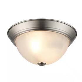 Bel Air Lighting 744759630438 Bowers 11 Inch 2-light Brushed Nickel Flush Mount Ceiling Light Fixture With Fros Bel Air Lighting 744759630438 Bowers 11 Inch 2-light Brushed Nickel Flush Mount Ceiling Light Fixture With Fros