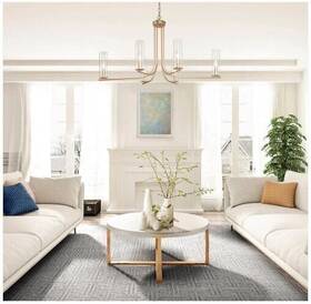 Ha03808 Belles Lighting Velocitimus 6-light Oversized Gold Chandelier Hm541