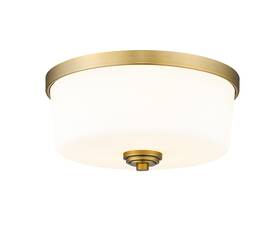 Zcf37100htb Bellevue Zcf37100 Paula 3 Light 14 Inch W Flush Mount Drum Ceiling - Brass