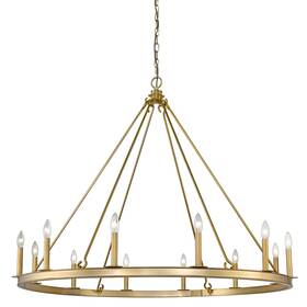 Zch34506odeb Bellevue Zch34506 Marian 12 Light 48 Inch W Taper Candle Chandelier - Brass