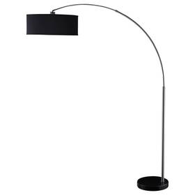 Bm242738 Benjara 192551640917 Pendant Drum Shade And Arched Arm Floor Lamp- Black