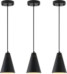 P-jdh034 Benju Lighting Dijiahua Black Pendant Lights 3 Pack For Kitchen Island Small Modern Industrial