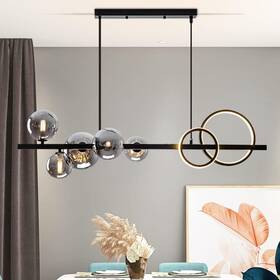 Cl1248 Bepuzz Chandelier 5-light Glass Globe Pendant Light Fixtures 2-ring Circular Led