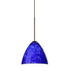 1xt-177986-br Besa Lighting Mia Cord Pendant Blue Cloud Bronze Finish 1x50w