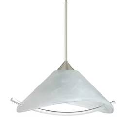 1xt-181304-led-sn Besa Lighting Hoppi Cord Pendant Marble/clear Satin Nickel