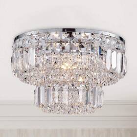 Bestier 611885202580 Modern Chrome Crystal Flush Mount Chandelier Lighting Led Ceiling Lig
