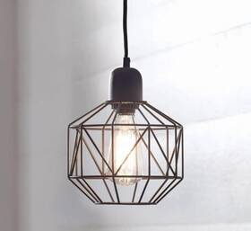 20469-001 Better Homes & Gardens And 9.25 Inch Metal Cage Swag Pendant Light Bronze Finish