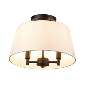 65663 Better Homes & Gardens And 2-light Matte Black Indoor Flush Mount Light Fabric
