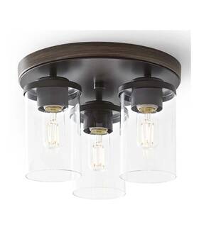 Better Homes & Gardens 810665023807 &gardens 3- Led Flushmount Light Dark Walnut Only Base Parts