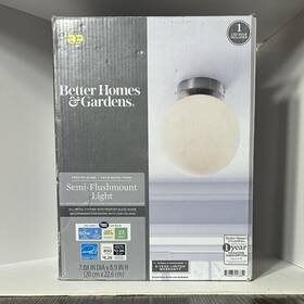 Bhs036179061030 Better Homes & Gardens And Light Semi Flush Mount Ceiling Frosted Glass Orb Shade