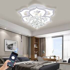 Bevenus 742354104668 Modern Led Ceiling Light 24w Crystal Petal Flush Mount Chandelier Flo