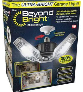 Beyond Bright 735541248191 Led Ultra-bright Garage Light - 3 Adjustable Panels Energy Effici