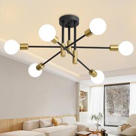 Biewalk 190949988801 Sputnik Chandelier Mid Century Modern Nordic Pendant Lighting 6 Lights Ceili