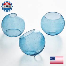 B0d5qqpq6d Binobro 3 Pack Blue Seeded Glass 6 Inch Replacement Globe Shade E26 Base Fitter