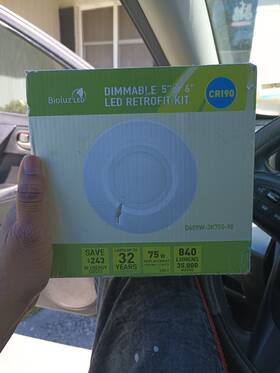 Ja8-2016-e Bio Luz Bioluz Led 5/6-inch 75 Watt Uses 12w 90 Dimmable Retrofit Recess Light 3000k