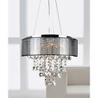 B853-bq-399 Black 9-light Shade Translucent Visalia Chrome Chandelier Crystal