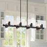Tw1906628g-1 Black Linear Island Chandelier 32 1/4inch Modern Hammered Glass 8-light Living Room