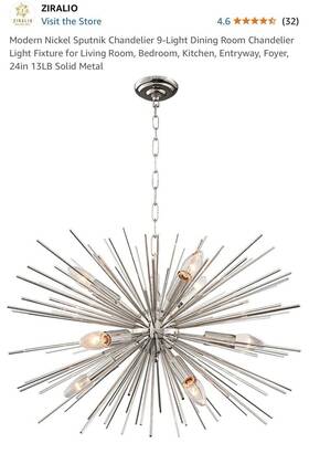 Bld Leading Design 639510979850 9 Light Sputnik Polished Nickel Mid Century Modern Chandelier New