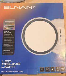 Ls-cl-g3-24w-dim-wyrgb Blnan Led Ceiling Light 24w Rgb Dimmable Remote Modern Round 2400lm