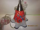 E2290913 Blown Bay Glass Variegated Finish Hand Nickel Art Satin Hanging Hampton