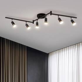 Bojim 894709511037 6 Light Led Track Lighting Kit Ceiling Spot With Adjustable Heads