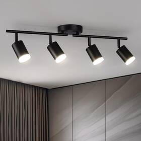Bojim 894709511136 Flexible Led Track Lighting 4-light Black Fixtures Ceiling C