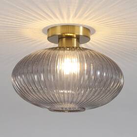 Bc1145-sg-30 Bokt Mid Century Globe Ceiling Light Fixture Farmhouse Smoke Grey Glass