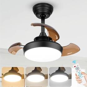 B0cqr8sgnv Bosceos Ceiling Fans With Lights And Remote 22 Inch Retractable Fan Dimmable Black