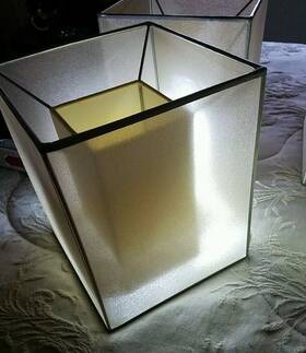 Ceilingmodern001 Botimi Vtg Lamp Double Shade Square Rare Mid Century Lot Of 4 Used 8.75 Inch X7.25
