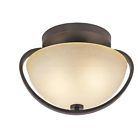 70094 Brand Ranch Flush Antique Trans Mount Bronze Globe 13 Lighting .