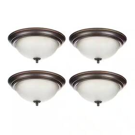 Branded 313019427455 13 Inch 2-light Oil Rubbed Bronze Flush Mount 4-pack