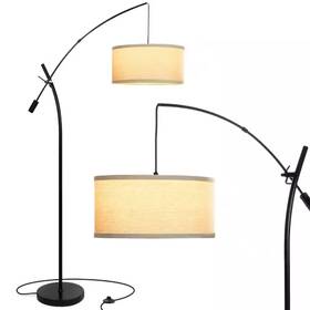 Brightech 705353155932 Grayson 84 Inch Classic Black Mid-century Modern 1-light Height Adjustable Led Fl