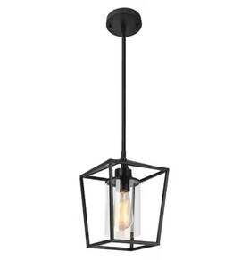 Hr-cx14201abl-1ap1 Briignite 1-light Matte Black Modern Farmhouse Cage Lantern Pendant
