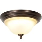 617235 Bronze Ceiling 1-bulb Rubbed Flush Fluorescent Wellington Oil Light